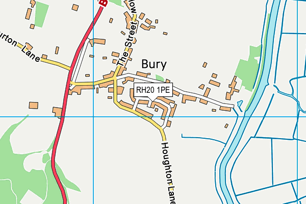RH20 1PE map - OS VectorMap District (Ordnance Survey)