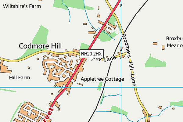 RH20 2HX map - OS VectorMap District (Ordnance Survey)