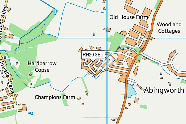 RH20 3EU map - OS VectorMap District (Ordnance Survey)