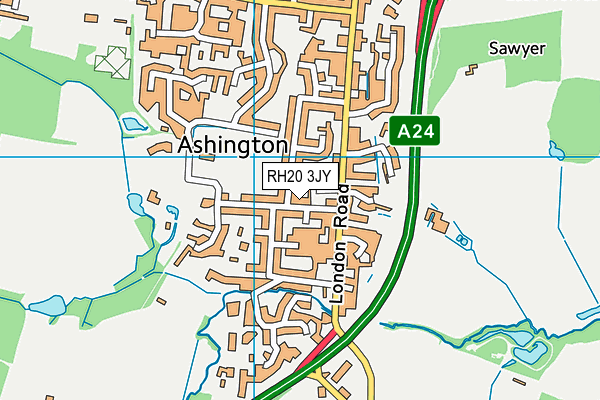 RH20 3JY map - OS VectorMap District (Ordnance Survey) RH20 3JY map - OS VectorMap District (Ordnance Survey)