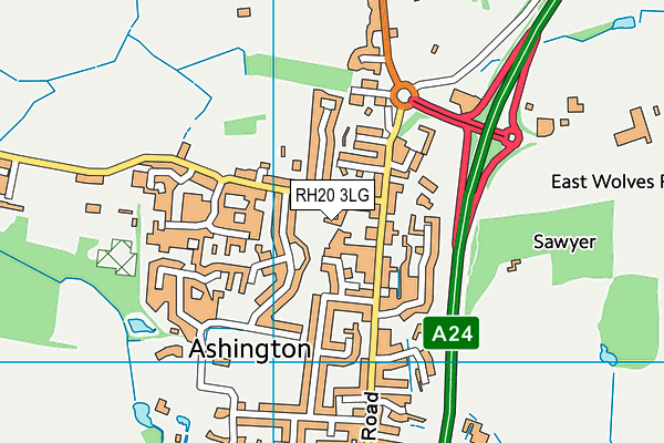 RH20 3LG map - OS VectorMap District (Ordnance Survey) RH20 3LG map - OS VectorMap District (Ordnance Survey)