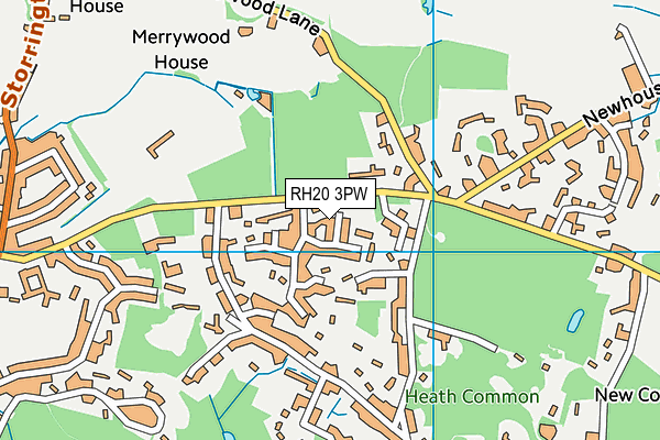 RH20 3PW map - OS VectorMap District (Ordnance Survey) RH20 3PW map - OS VectorMap District (Ordnance Survey)