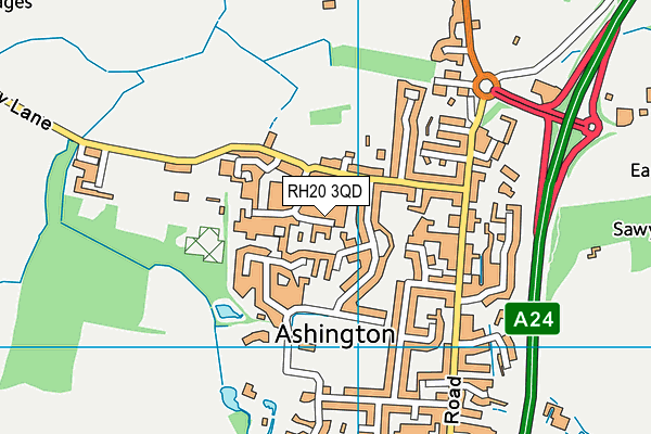 RH20 3QD map - OS VectorMap District (Ordnance Survey) RH20 3QD map - OS VectorMap District (Ordnance Survey)