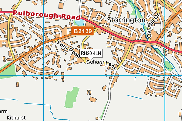 RH20 4LN map - OS VectorMap District (Ordnance Survey)