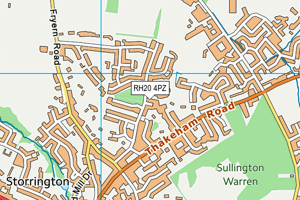 RH20 4PZ map - OS VectorMap District (Ordnance Survey) RH20 4PZ map - OS VectorMap District (Ordnance Survey)