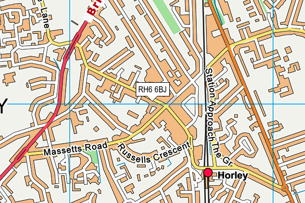 RH6 6BJ map - OS VectorMap District (Ordnance Survey) RH6 6BJ map - OS VectorMap District (Ordnance Survey)