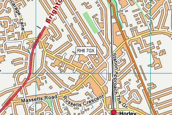 RH6 7GX map - OS VectorMap District (Ordnance Survey) RH6 7GX map - OS VectorMap District (Ordnance Survey)
