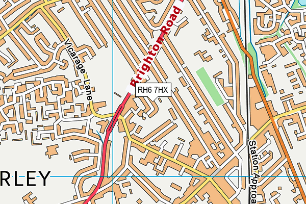 RH6 7HX map - OS VectorMap District (Ordnance Survey) RH6 7HX map - OS VectorMap District (Ordnance Survey)