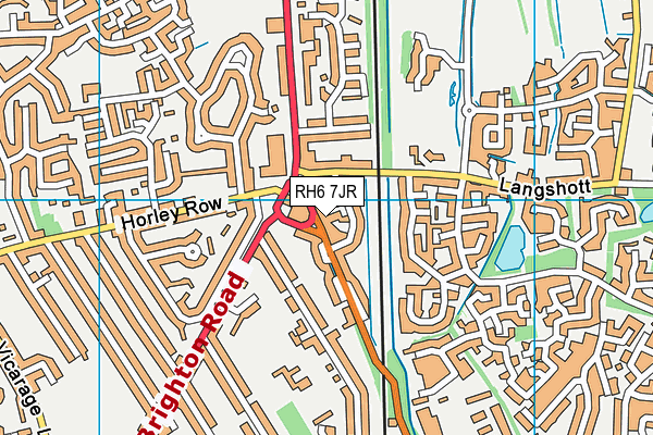 RH6 7JR map - OS VectorMap District (Ordnance Survey) RH6 7JR map - OS VectorMap District (Ordnance Survey)