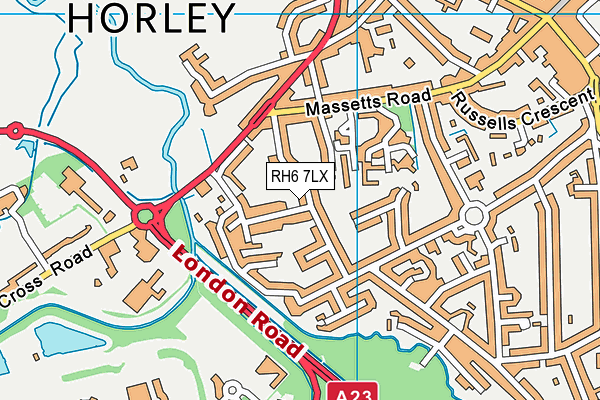 RH6 7LX map - OS VectorMap District (Ordnance Survey) RH6 7LX map - OS VectorMap District (Ordnance Survey)