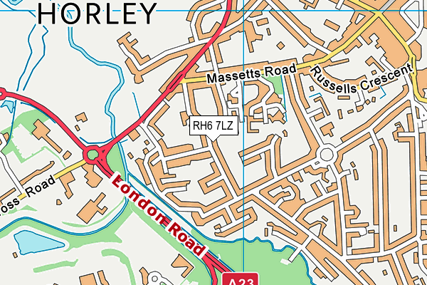 RH6 7LZ map - OS VectorMap District (Ordnance Survey) RH6 7LZ map - OS VectorMap District (Ordnance Survey)