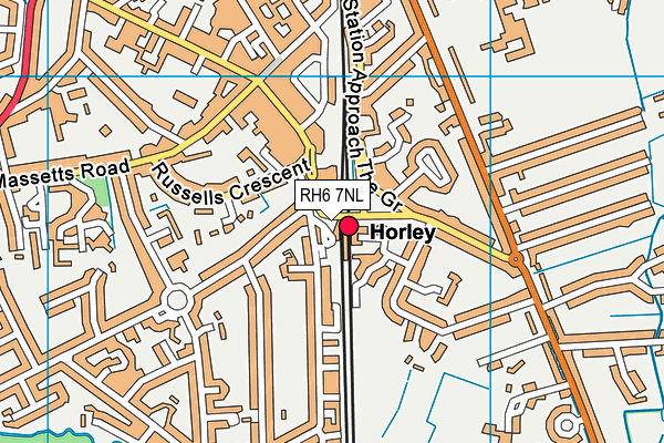 RH6 7NL map - OS VectorMap District (Ordnance Survey)