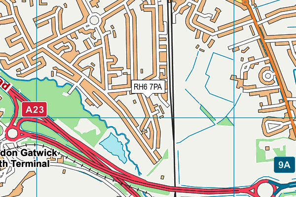 RH6 7PA map - OS VectorMap District (Ordnance Survey) RH6 7PA map - OS VectorMap District (Ordnance Survey)