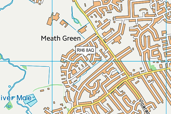 RH6 8AQ map - OS VectorMap District (Ordnance Survey) RH6 8AQ map - OS VectorMap District (Ordnance Survey)