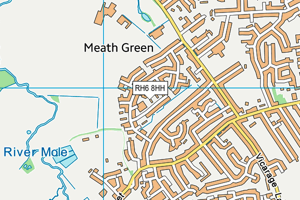 RH6 8HH map - OS VectorMap District (Ordnance Survey) RH6 8HH map - OS VectorMap District (Ordnance Survey)