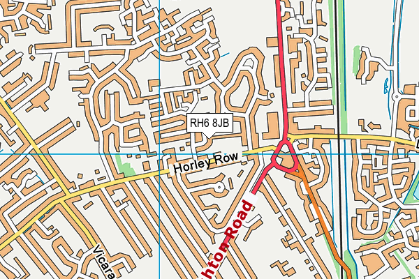 RH6 8JB map - OS VectorMap District (Ordnance Survey) RH6 8JB map - OS VectorMap District (Ordnance Survey)