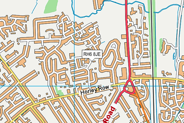 RH6 8JE map - OS VectorMap District (Ordnance Survey) RH6 8JE map - OS VectorMap District (Ordnance Survey)