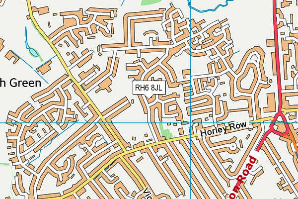 RH6 8JL map - OS VectorMap District (Ordnance Survey) RH6 8JL map - OS VectorMap District (Ordnance Survey)