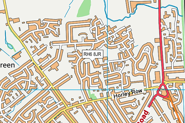 RH6 8JR map - OS VectorMap District (Ordnance Survey) RH6 8JR map - OS VectorMap District (Ordnance Survey)