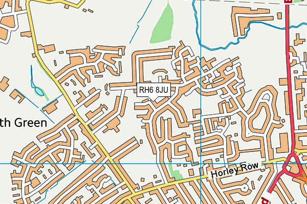 RH6 8JU map - OS VectorMap District (Ordnance Survey) RH6 8JU map - OS VectorMap District (Ordnance Survey)