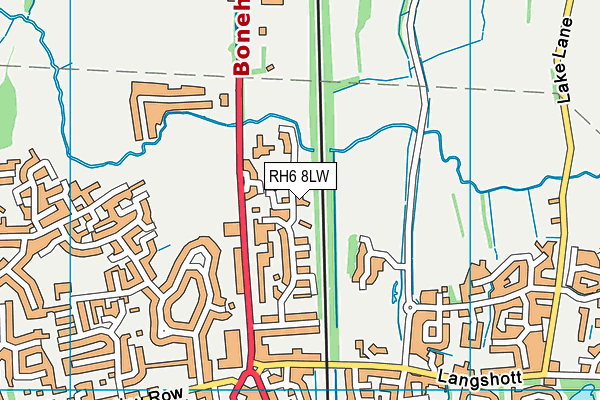 RH6 8LW map - OS VectorMap District (Ordnance Survey) RH6 8LW map - OS VectorMap District (Ordnance Survey)