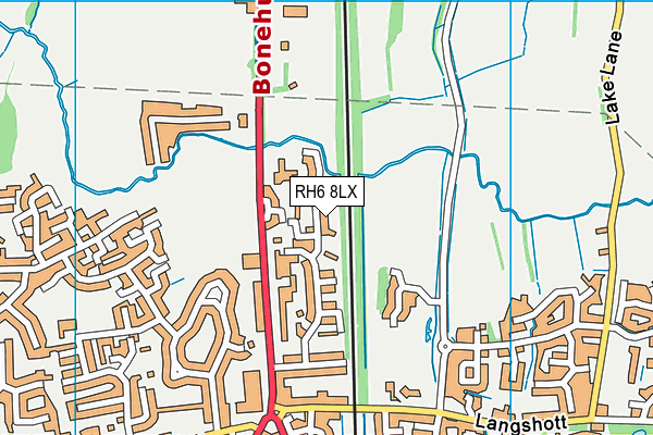RH6 8LX map - OS VectorMap District (Ordnance Survey) RH6 8LX map - OS VectorMap District (Ordnance Survey)
