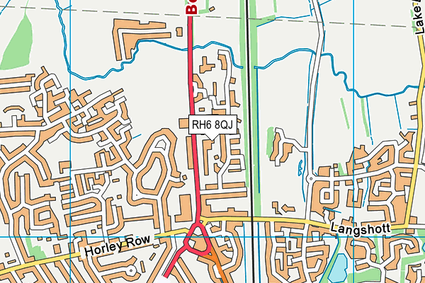 RH6 8QJ map - OS VectorMap District (Ordnance Survey) RH6 8QJ map - OS VectorMap District (Ordnance Survey)