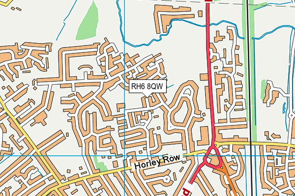 RH6 8QW map - OS VectorMap District (Ordnance Survey) RH6 8QW map - OS VectorMap District (Ordnance Survey)