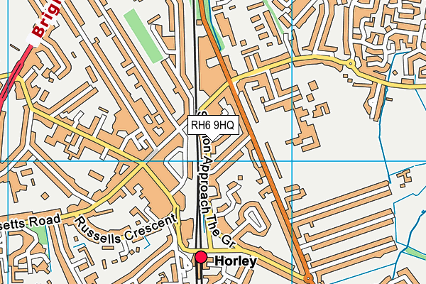 RH6 9HQ map - OS VectorMap District (Ordnance Survey) RH6 9HQ map - OS VectorMap District (Ordnance Survey)