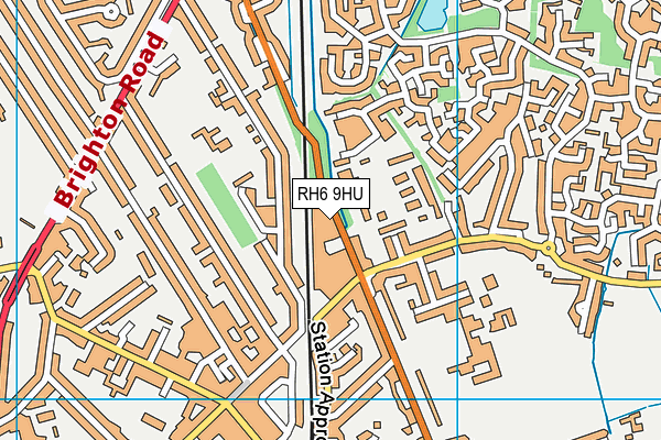 RH6 9HU map - OS VectorMap District (Ordnance Survey) RH6 9HU map - OS VectorMap District (Ordnance Survey)
