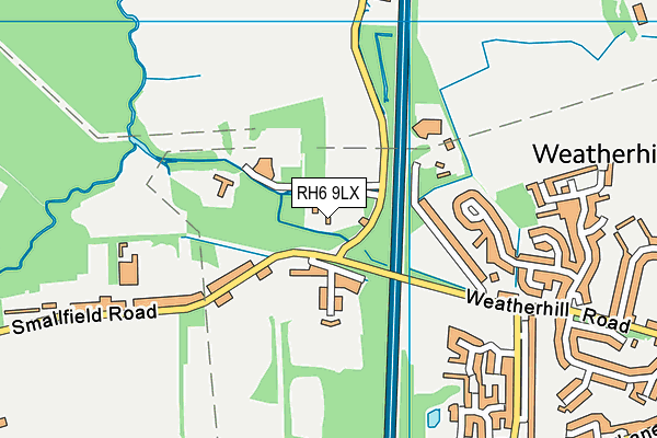 RH6 9LX map - OS VectorMap District (Ordnance Survey) RH6 9LX map - OS VectorMap District (Ordnance Survey)