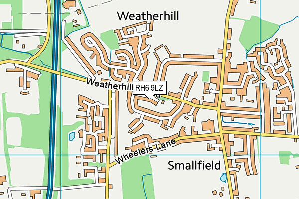 RH6 9LZ map - OS VectorMap District (Ordnance Survey) RH6 9LZ map - OS VectorMap District (Ordnance Survey)