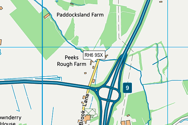 RH6 9SX map - OS VectorMap District (Ordnance Survey) RH6 9SX map - OS VectorMap District (Ordnance Survey)