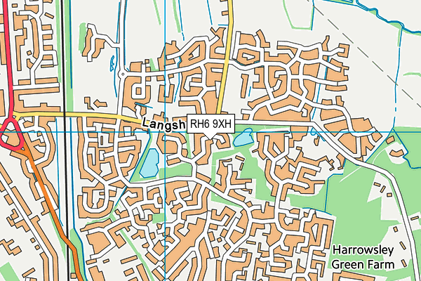 RH6 9XH map - OS VectorMap District (Ordnance Survey) RH6 9XH map - OS VectorMap District (Ordnance Survey)