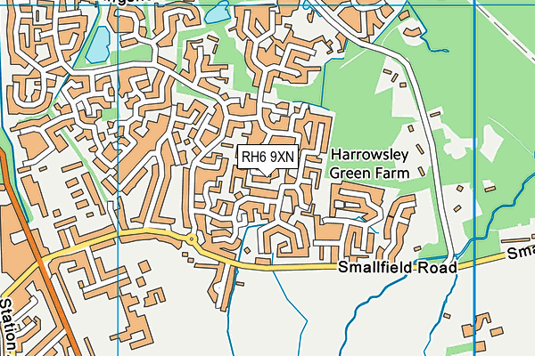 RH6 9XN map - OS VectorMap District (Ordnance Survey) RH6 9XN map - OS VectorMap District (Ordnance Survey)