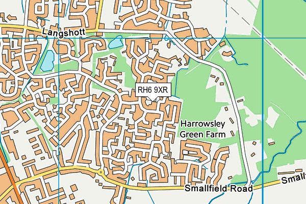RH6 9XR map - OS VectorMap District (Ordnance Survey) RH6 9XR map - OS VectorMap District (Ordnance Survey)