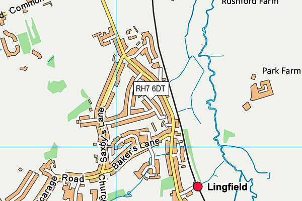 RH7 6DT map - OS VectorMap District (Ordnance Survey)