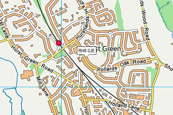 RH8 0JE map - OS VectorMap District (Ordnance Survey)
