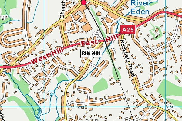 RH8 9HN map - OS VectorMap District (Ordnance Survey)