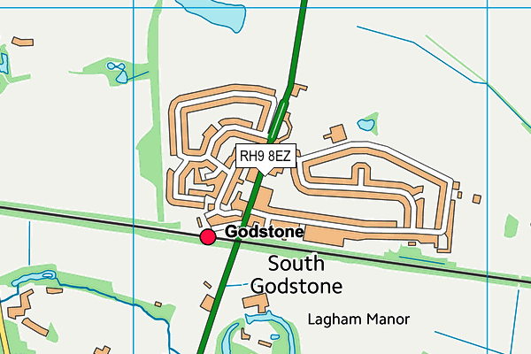 RH9 8EZ map - OS VectorMap District (Ordnance Survey) RH9 8EZ map - OS VectorMap District (Ordnance Survey)