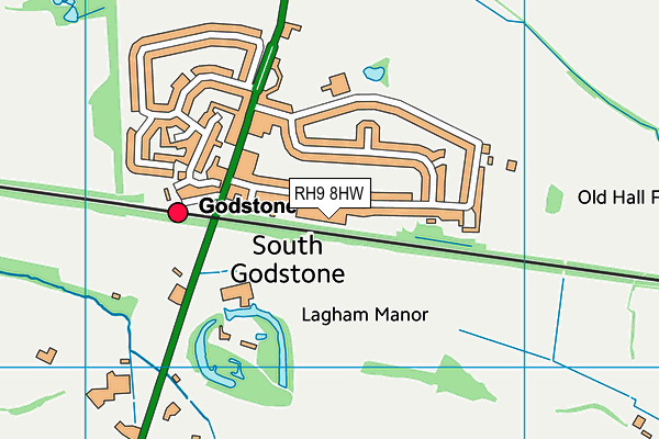 RH9 8HW map - OS VectorMap District (Ordnance Survey) RH9 8HW map - OS VectorMap District (Ordnance Survey)