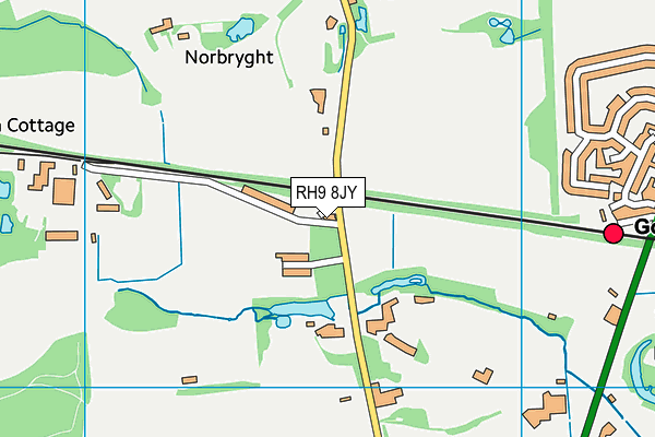 RH9 8JY map - OS VectorMap District (Ordnance Survey) RH9 8JY map - OS VectorMap District (Ordnance Survey)