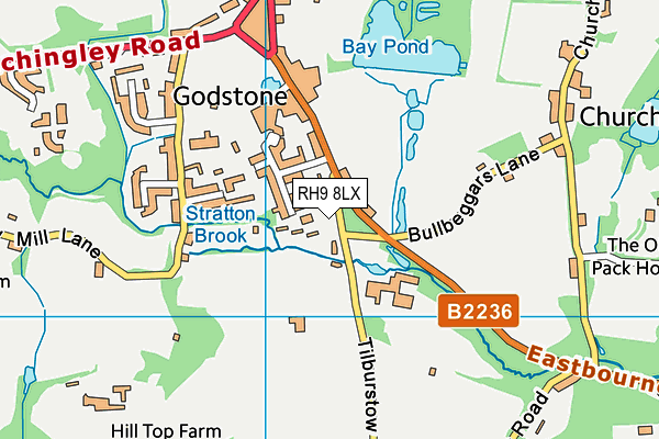 RH9 8LX map - OS VectorMap District (Ordnance Survey)