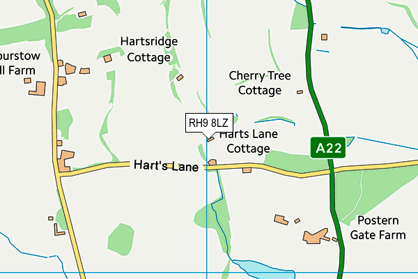 RH9 8LZ map - OS VectorMap District (Ordnance Survey)