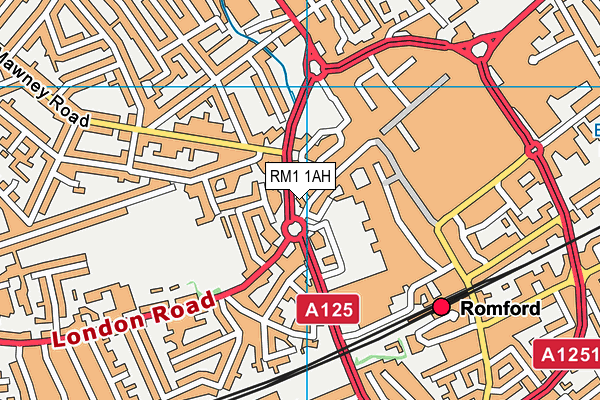 RM1 1AH map - OS VectorMap District (Ordnance Survey) RM1 1AH map - OS VectorMap District (Ordnance Survey)