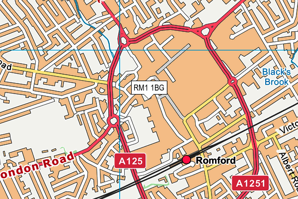 RM1 1BG map - OS VectorMap District (Ordnance Survey) RM1 1BG map - OS VectorMap District (Ordnance Survey)