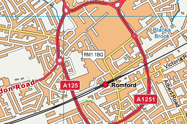 RM1 1BQ map - OS VectorMap District (Ordnance Survey) RM1 1BQ map - OS VectorMap District (Ordnance Survey)