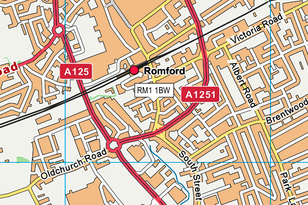 RM1 1BW map - OS VectorMap District (Ordnance Survey) RM1 1BW map - OS VectorMap District (Ordnance Survey)