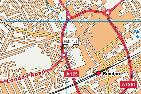RM1 1JJ map - OS VectorMap District (Ordnance Survey) RM1 1JJ map - OS VectorMap District (Ordnance Survey)
