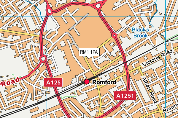 RM1 1PA map - OS VectorMap District (Ordnance Survey) RM1 1PA map - OS VectorMap District (Ordnance Survey)